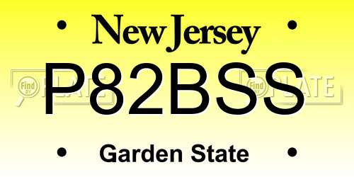 P82BSS New Jersey License Plate