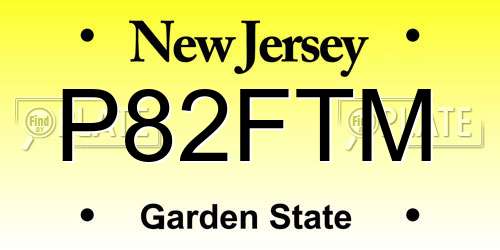 P82FTM New Jersey License Plate