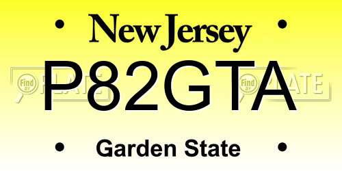 P82GTA New Jersey License Plate