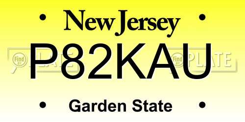 P82KAU New Jersey License Plate