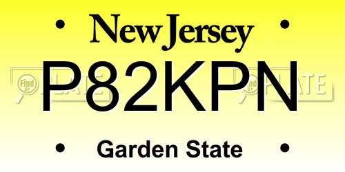 P82KPN New Jersey License Plate