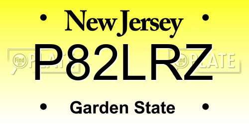 P82LRZ New Jersey License Plate
