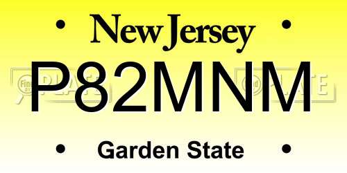 P82MNM New Jersey License Plate