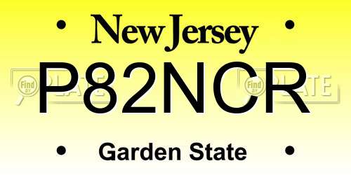 P82NCR New Jersey License Plate