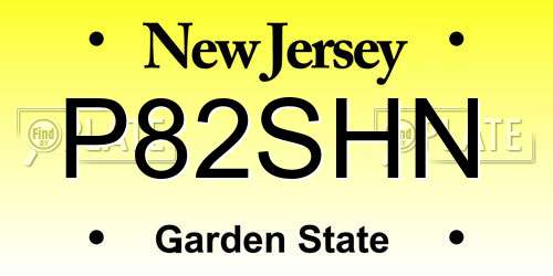 P82SHN New Jersey License Plate