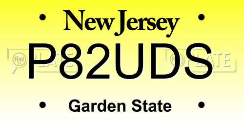 P82UDS New Jersey License Plate