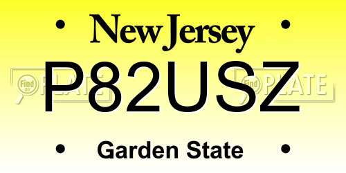 P82USZ New Jersey License Plate
