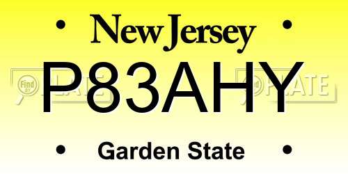 P83AHY New Jersey License Plate