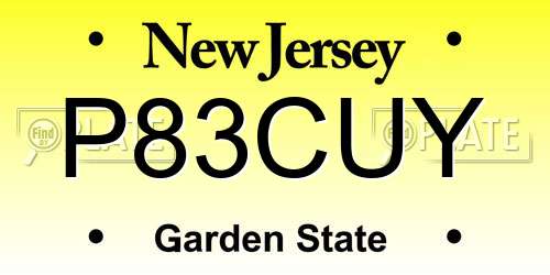 P83CUY New Jersey License Plate