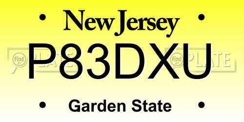 P83DXU New Jersey License Plate