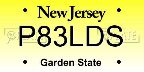 P83LDS New Jersey License Plate