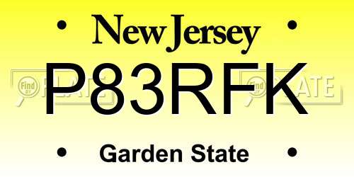 P83RFK New Jersey License Plate