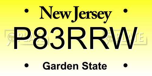 P83RRW New Jersey License Plate
