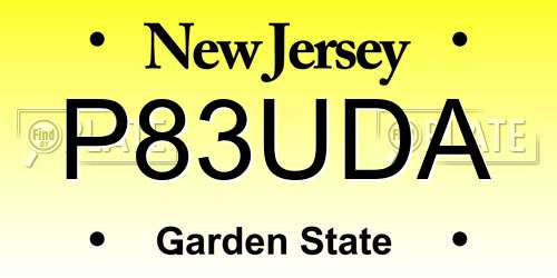 P83UDA New Jersey License Plate