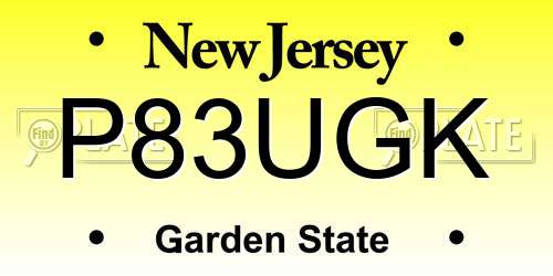 P83UGK New Jersey License Plate