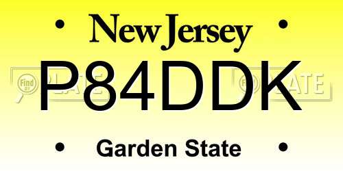 P84DDK New Jersey License Plate