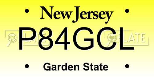 P84GCL New Jersey License Plate