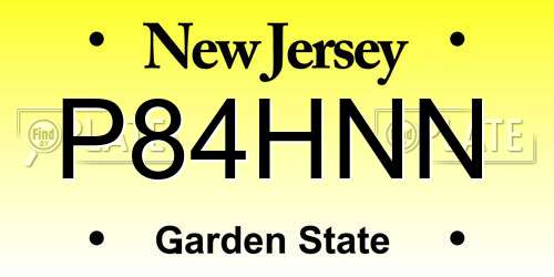 P84HNN New Jersey License Plate