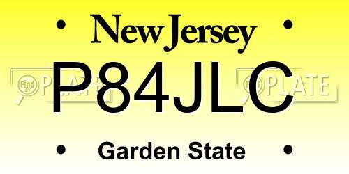 P84JLC New Jersey License Plate