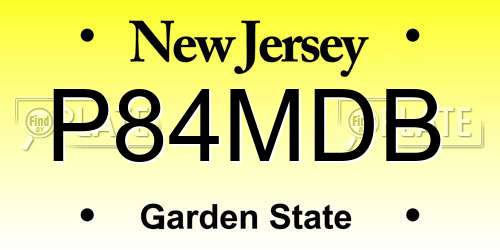 P84MDB New Jersey License Plate