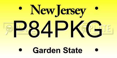 P84PKG New Jersey License Plate