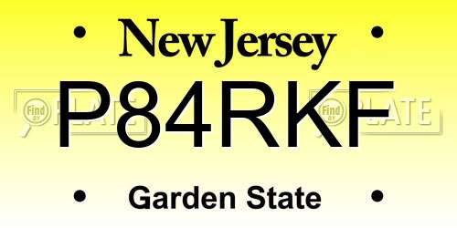 P84RKF New Jersey License Plate