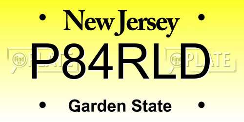 P84RLD New Jersey License Plate