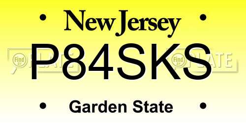 P84SKS New Jersey License Plate