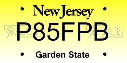 P85FPB New Jersey License Plate