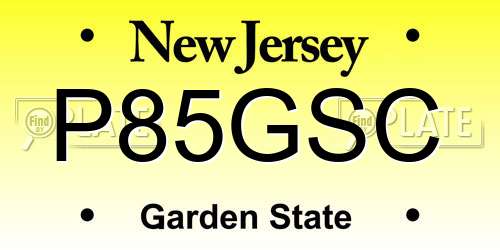 P85GSC New Jersey License Plate