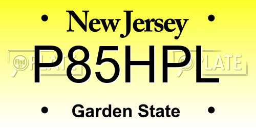P85HPL New Jersey License Plate