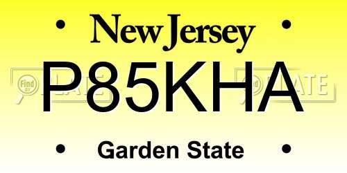 P85KHA New Jersey License Plate