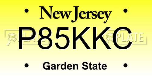 P85KKC New Jersey License Plate