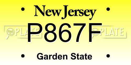 P867F New Jersey License Plate