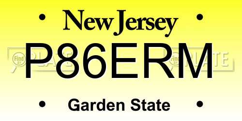 P86ERM New Jersey License Plate