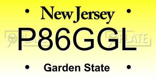P86GGL New Jersey License Plate
