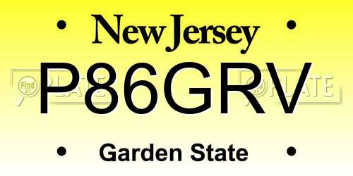 P86GRV New Jersey License Plate