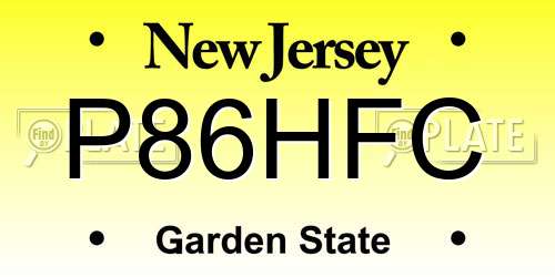 P86HFC New Jersey License Plate