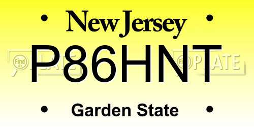 P86HNT New Jersey License Plate