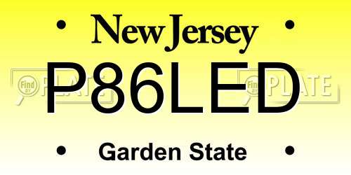 P86LED New Jersey License Plate