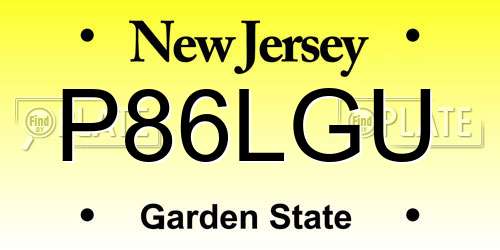 P86LGU New Jersey License Plate