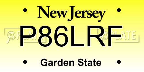 P86LRF New Jersey License Plate