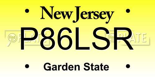 P86LSR New Jersey License Plate