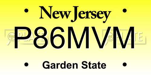 P86MVM New Jersey License Plate