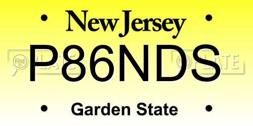 P86NDS New Jersey License Plate
