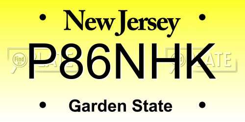 P86NHK New Jersey License Plate