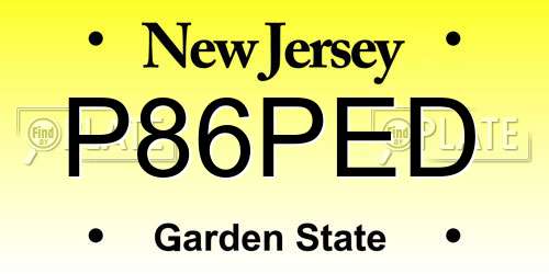 P86PED New Jersey License Plate