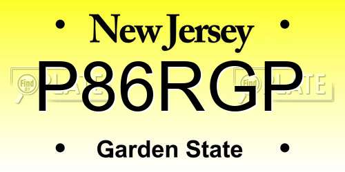 P86RGP New Jersey License Plate