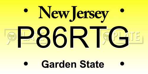 P86RTG New Jersey License Plate