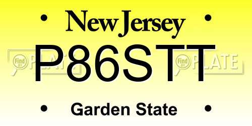 P86STT New Jersey License Plate
